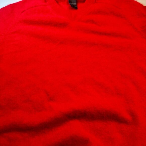 Giasone V Neck Sweater Mens 2 Ply Cashmere Long Sleeve Red Top Knit Shirt - Picture 9 of 16